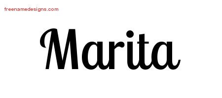 Marita Handwritten Name Tattoo Designs