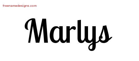 Marlys Handwritten Name Tattoo Designs