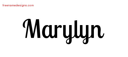 Handwritten Name Tattoo Designs Marylyn Free Download - Free Name Designs