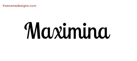 Maximina Handwritten Name Tattoo Designs