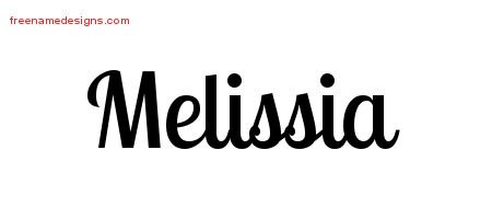 Melissia Handwritten Name Tattoo Designs