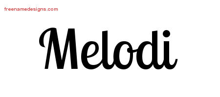 Melodi Handwritten Name Tattoo Designs