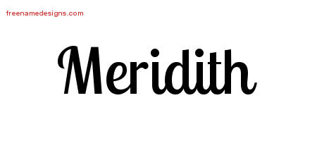Meridith Handwritten Name Tattoo Designs