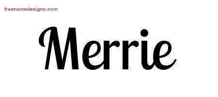 Merrie Handwritten Name Tattoo Designs
