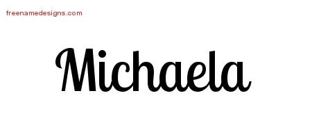Michaela Handwritten Name Tattoo Designs