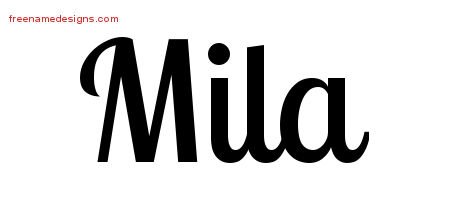 Mila Handwritten Name Tattoo Designs