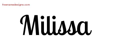 Milissa Handwritten Name Tattoo Designs