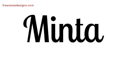 Minta Handwritten Name Tattoo Designs