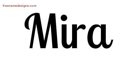 Mira Handwritten Name Tattoo Designs