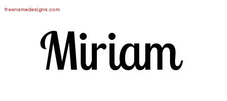 Miriam Handwritten Name Tattoo Designs