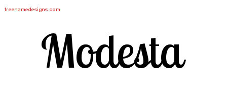 Modesta Handwritten Name Tattoo Designs
