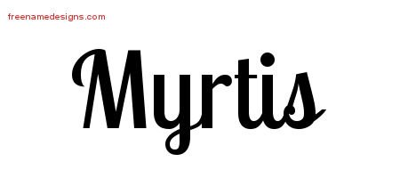 Myrtis Handwritten Name Tattoo Designs