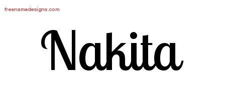 Nakita Handwritten Name Tattoo Designs