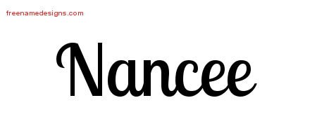 Nancee Handwritten Name Tattoo Designs