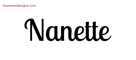 Nanette Handwritten Name Tattoo Designs