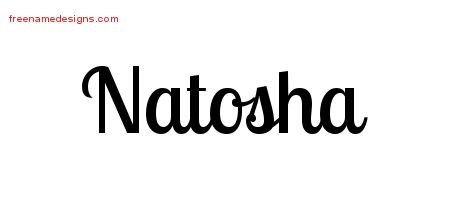 Natosha Handwritten Name Tattoo Designs