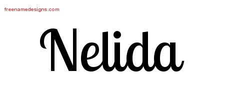 Nelida Handwritten Name Tattoo Designs
