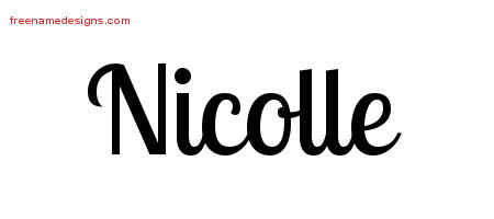 Nicolle Handwritten Name Tattoo Designs