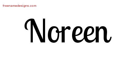Noreen Handwritten Name Tattoo Designs