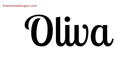 Oliva Handwritten Name Tattoo Designs