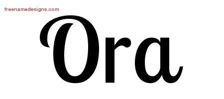 Ora Handwritten Name Tattoo Designs
