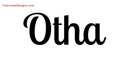 Otha Handwritten Name Tattoo Designs