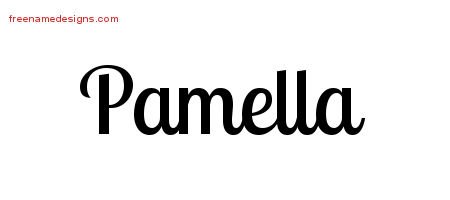 Pamella Handwritten Name Tattoo Designs