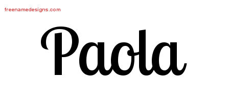 Paola Handwritten Name Tattoo Designs