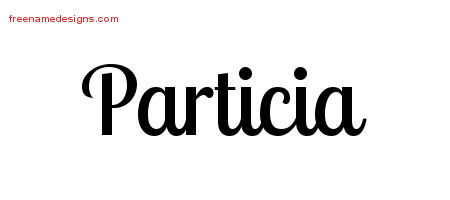 Particia Handwritten Name Tattoo Designs