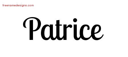 Patrice Handwritten Name Tattoo Designs