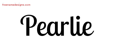 Pearlie Handwritten Name Tattoo Designs