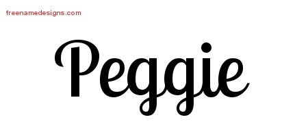 Peggie Handwritten Name Tattoo Designs