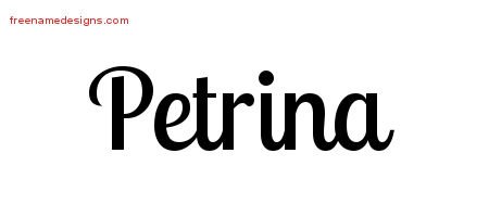Petrina Handwritten Name Tattoo Designs