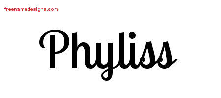 Phyliss Handwritten Name Tattoo Designs
