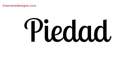 Piedad Handwritten Name Tattoo Designs