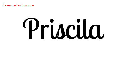 Priscila Handwritten Name Tattoo Designs