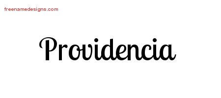 Providencia Handwritten Name Tattoo Designs