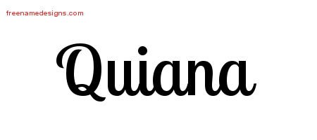 Quiana Handwritten Name Tattoo Designs