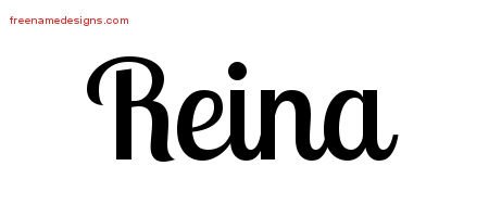 Reina Handwritten Name Tattoo Designs