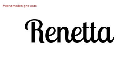 Renetta Handwritten Name Tattoo Designs