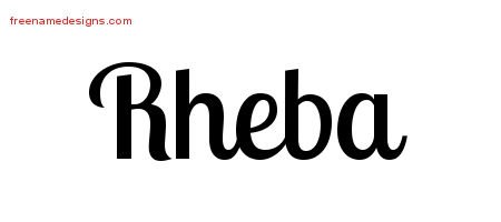 Rheba Handwritten Name Tattoo Designs