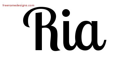 Ria Handwritten Name Tattoo Designs