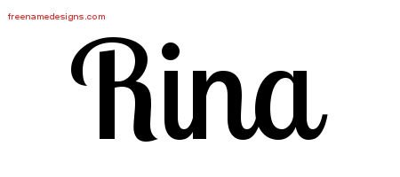 Rina Handwritten Name Tattoo Designs