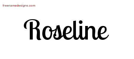 Roseline Handwritten Name Tattoo Designs