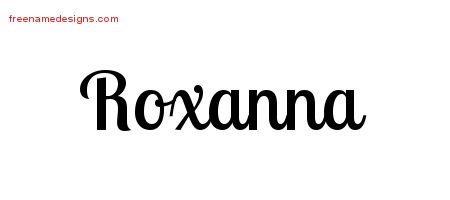 Roxanna Handwritten Name Tattoo Designs