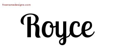Royce Handwritten Name Tattoo Designs