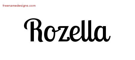 Rozella Handwritten Name Tattoo Designs