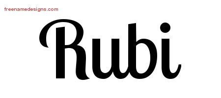 Rubi Handwritten Name Tattoo Designs