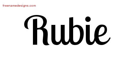 Rubie Handwritten Name Tattoo Designs