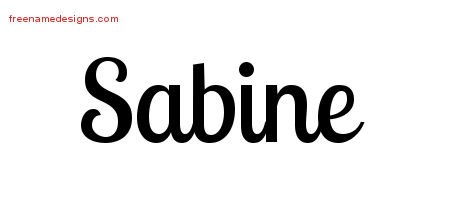 Sabine Handwritten Name Tattoo Designs